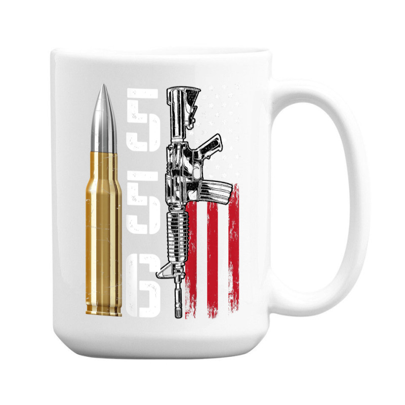 Ar-15 American Flag, Ar15 Rifle Sling Gift Gun Owner Back 15 Oz Coffee Mug by rayhenault | Artistshot