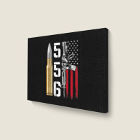 Ar-15 American Flag, Ar15 Rifle Sling Gift Gun Owner Back Landscape Canvas Print | Artistshot