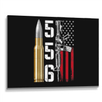 Ar-15 American Flag, Ar15 Rifle Sling Gift Gun Owner Back Metal Print Horizontal | Artistshot