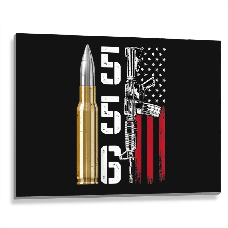 Ar-15 American Flag, Ar15 Rifle Sling Gift Gun Owner Back Metal Print Horizontal by rayhenault | Artistshot