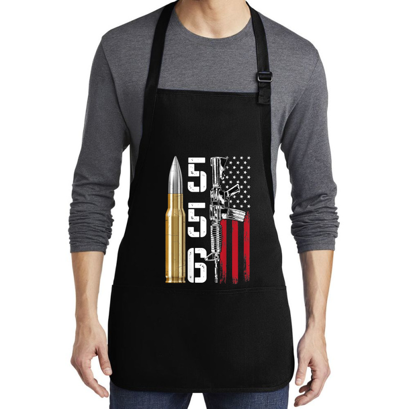 Ar-15 American Flag, Ar15 Rifle Sling Gift Gun Owner Back Medium-Length Apron by rayhenault | Artistshot