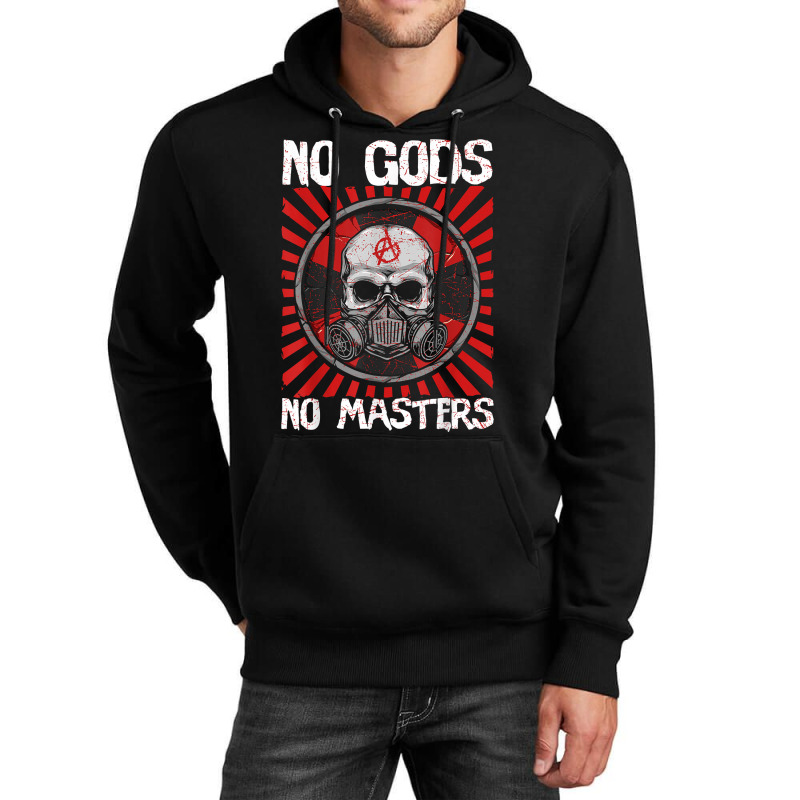 No Gods No Masters Anarchist Voluntaryist Atheist Agorism Unisex Hoodie by SantinoBrennan | Artistshot