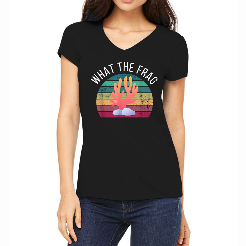 What The Frag Funny Saltwater Coral Reef Aquarium Aquarist Women's V-Neck T-Shirt by ErickMercado | Artistshot