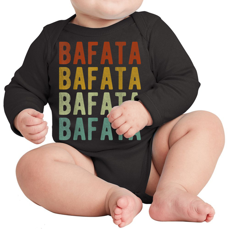 Bafata City Guinea Bissau Retro Vintage Long Sleeve Baby Bodysuit | Artistshot