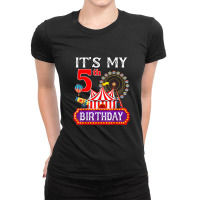 It's My 5th Birthday Ringmaster Circus Theme Carnival Bday Ladies Fitted T-shirt | Artistshot