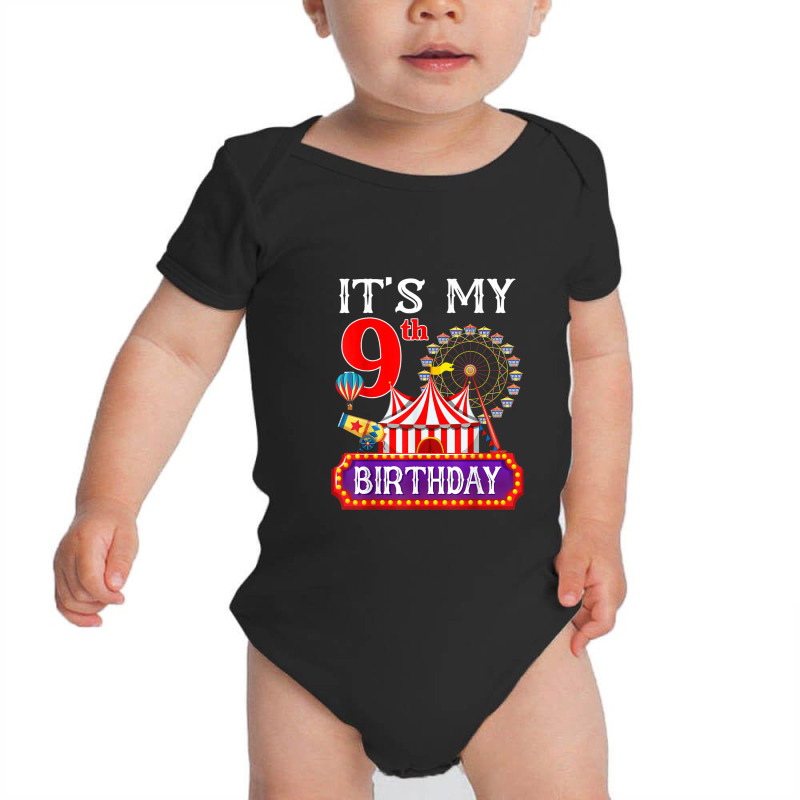 It's My 9th Birthday Ringmaster Circus Theme Carnival Bday Baby Bodysuit by RandiCrystalGraber | Artistshot