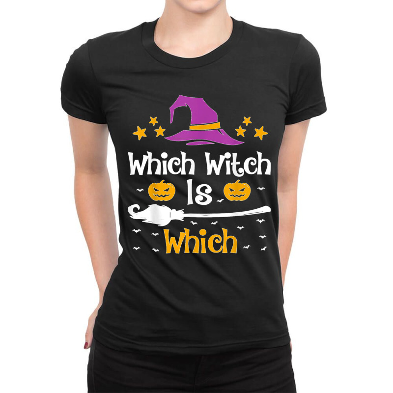 Which Witch Is Which Halloween Costume English Grammar Ladies Fitted T-Shirt by MaryTMcgoffin | Artistshot