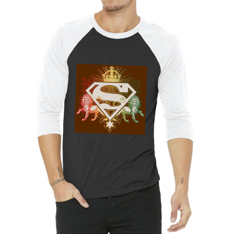 , Ornate Lion Shield 3/4 Sleeve Shirt | Artistshot