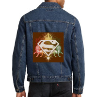 , Ornate Lion Shield Men Denim Jacket | Artistshot