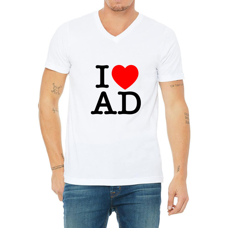 I Heart Ad V-neck Tee | Artistshot