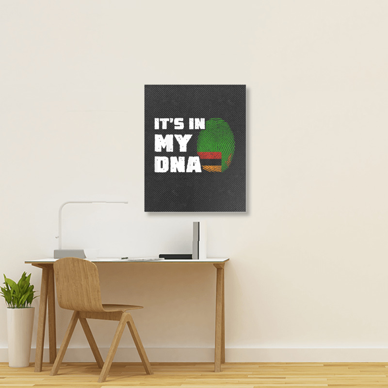 It's In My Dna Zambia Flag Fingerprint Men Women Portrait Canvas Print by Outpost | Artistshot