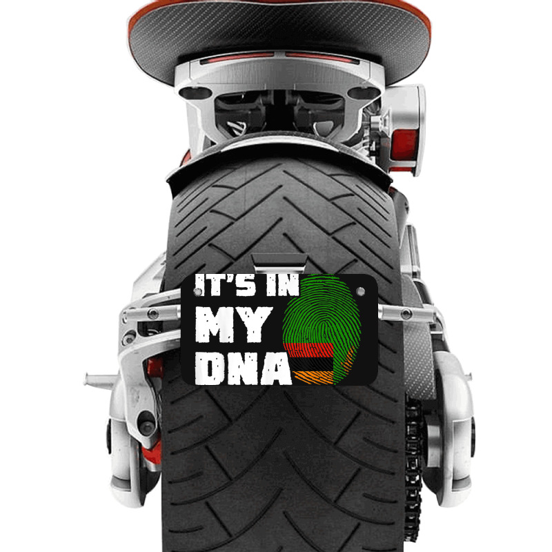 It's In My Dna Zambia Flag Fingerprint Men Women Motorcycle License Plate by Outpost | Artistshot