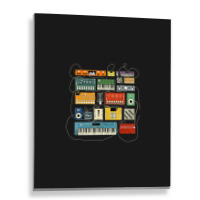 Synthesizer And Drum Machine For Electronic Musician Metal Print Vertical | Artistshot