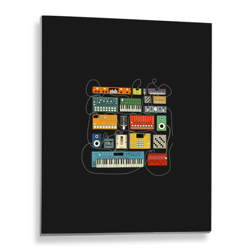 Synthesizer And Drum Machine For Electronic Musician Metal Print Vertical | Artistshot