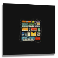 Synthesizer And Drum Machine For Electronic Musician Metal Print Square | Artistshot