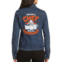 Chef T  Shirt Funny Cooking Profession Chef Gift 228228 Ladies Denim Jacket | Artistshot