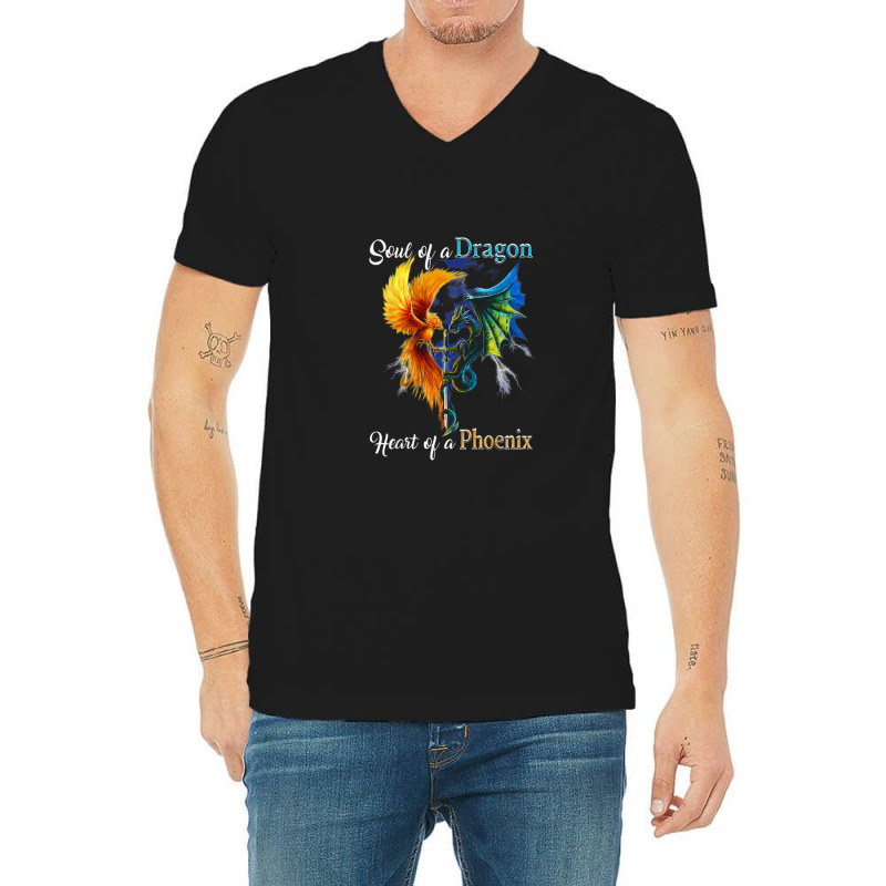 Soul Of A Dragon Heart Of A Phoenix T Shirt V-Neck Tee by cm-arts | Artistshot