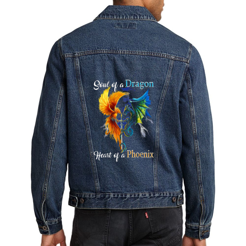 Soul Of A Dragon Heart Of A Phoenix T Shirt Men Denim Jacket by cm-arts | Artistshot