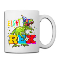 Kids Eight Rex 8th Birthday Gifts Eighth Dinosaur 8 Year Old Boy Coffee Mug | Artistshot