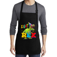 Kids Eight Rex 8th Birthday Gifts Eighth Dinosaur 8 Year Old Boy Medium-length Apron | Artistshot