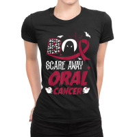 Scare Away Oral Cancer Scary Halloween Costumes Ladies Fitted T-shirt | Artistshot