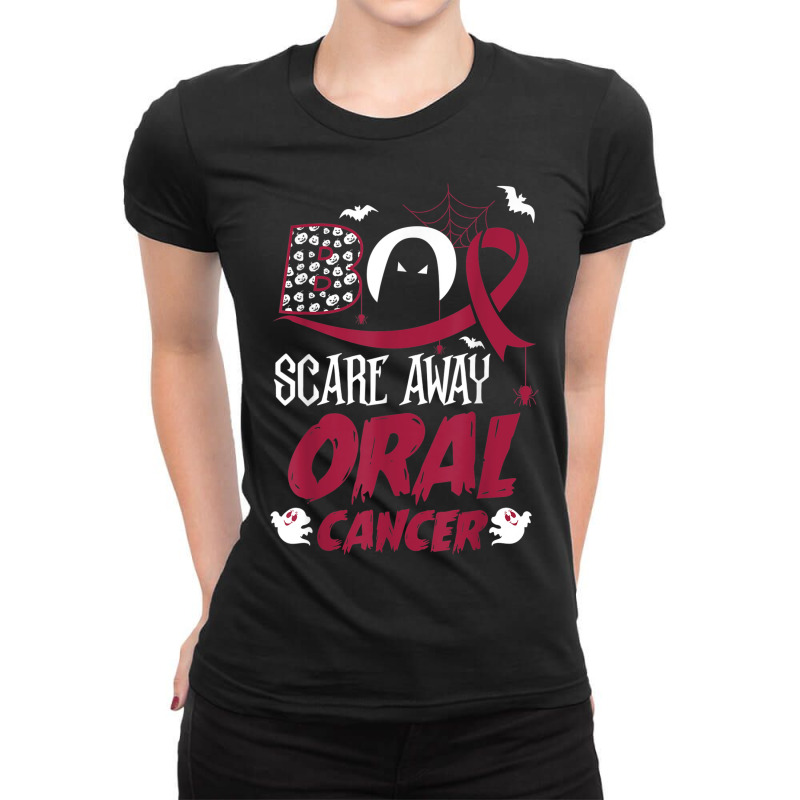 Scare Away Oral Cancer Scary Halloween Costumes Ladies Fitted T-Shirt by Complete | Artistshot