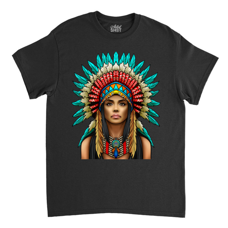 Native American Woman Indian Warrior Classic T-shirt | Artistshot