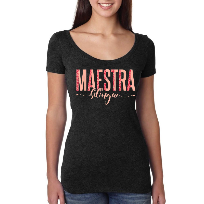 Spanish Teacher Maestras Maestra Bilingue Women's Triblend Scoop T-shirt by Outpost | Artistshot