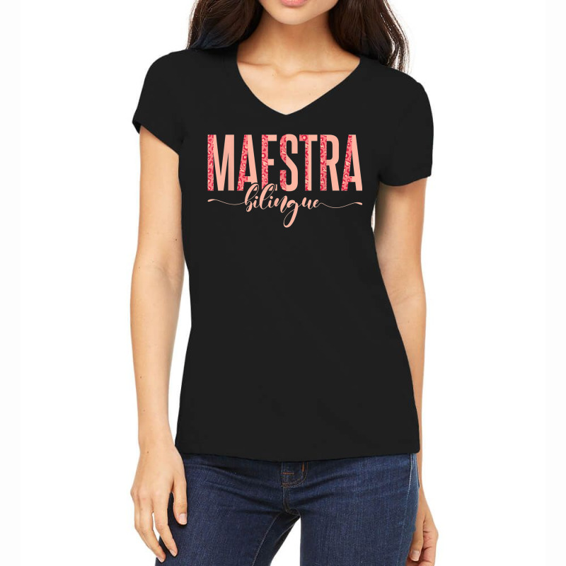 Spanish Teacher Maestras Maestra Bilingue Women's V-Neck T-Shirt by Outpost | Artistshot