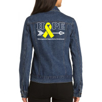 Hope   Osteogenesis Imperfecta Awareness Yellow Ribbon Ladies Denim Jacket | Artistshot