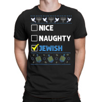 Nice Naughty Jewish Hanukkah Ugly Christmas Chanukah T-shirt | Artistshot