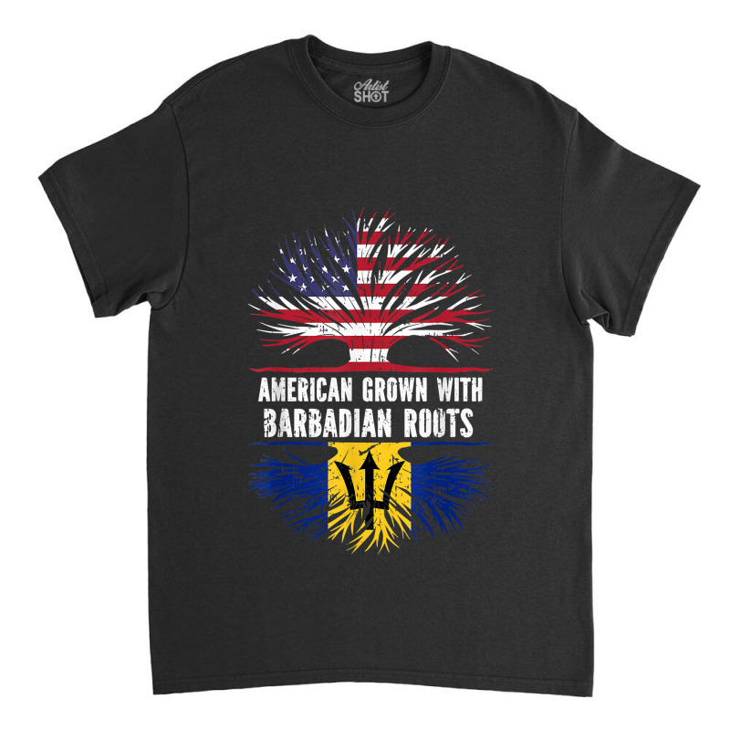 American Grown With Barbadian Roots Usa Flag Barbados Classic T-shirt by pennyWelborn | Artistshot