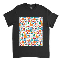 Cozy-winter-cartoon-seamless-pattern---winter-christmas- Classic T-shirt | Artistshot