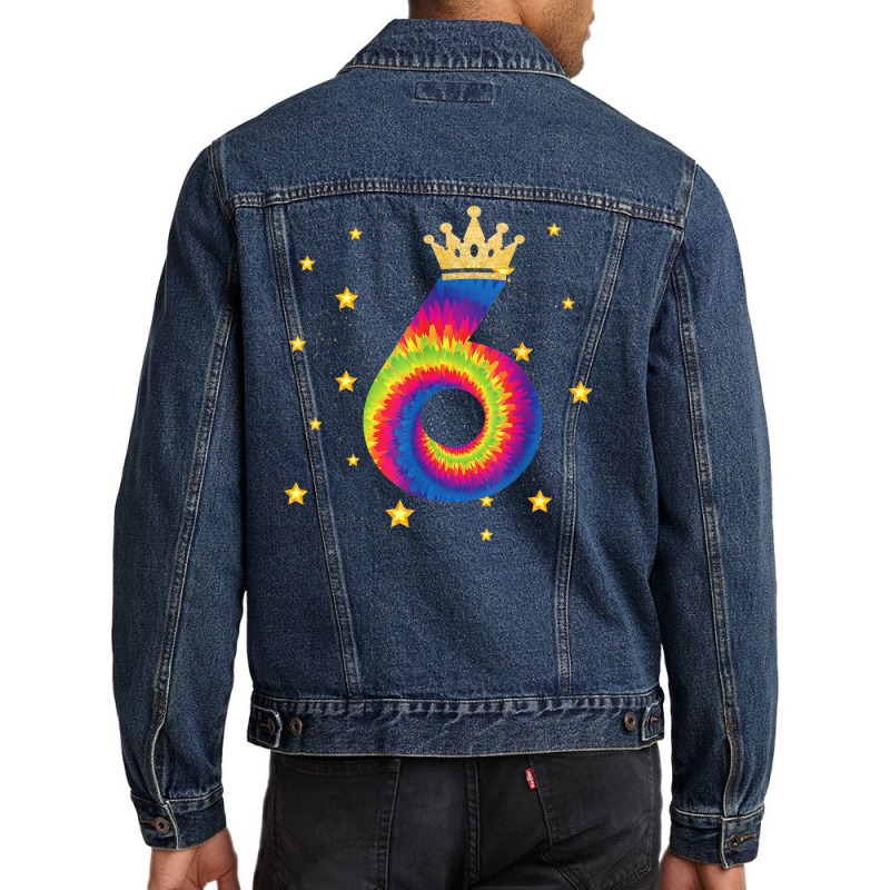 Funny Colorful Tie Dye 6 Years Old 6th Birthday Kids Girls Men Denim Jacket | Artistshot