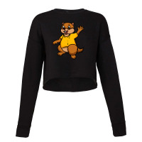 Cute Anthropomorphic Human-like Cartoon Character Marmot In Clothes Cropped Sweater | Artistshot