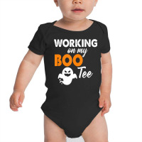 Funny Working On My Bootee Halloween Booty Glutes Baby Bodysuit | Artistshot