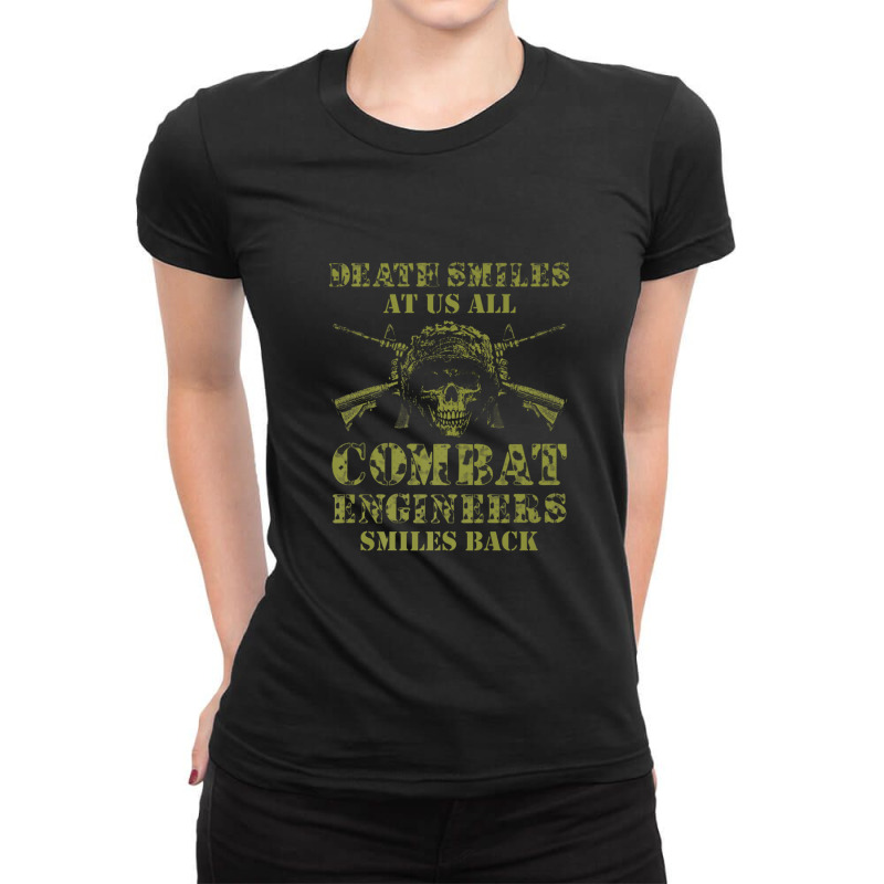 Combat Engineer Smiles Usa Military Sapper Premium Ladies Fitted T-Shirt by RozaqSania | Artistshot