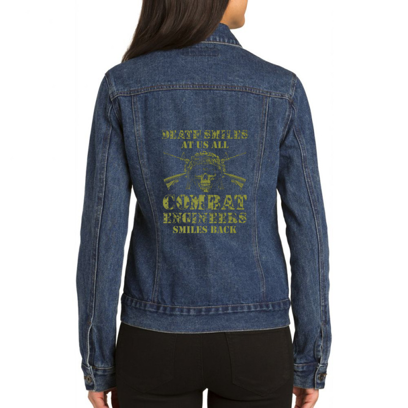 Combat Engineer Smiles Usa Military Sapper Premium Ladies Denim Jacket by RozaqSania | Artistshot