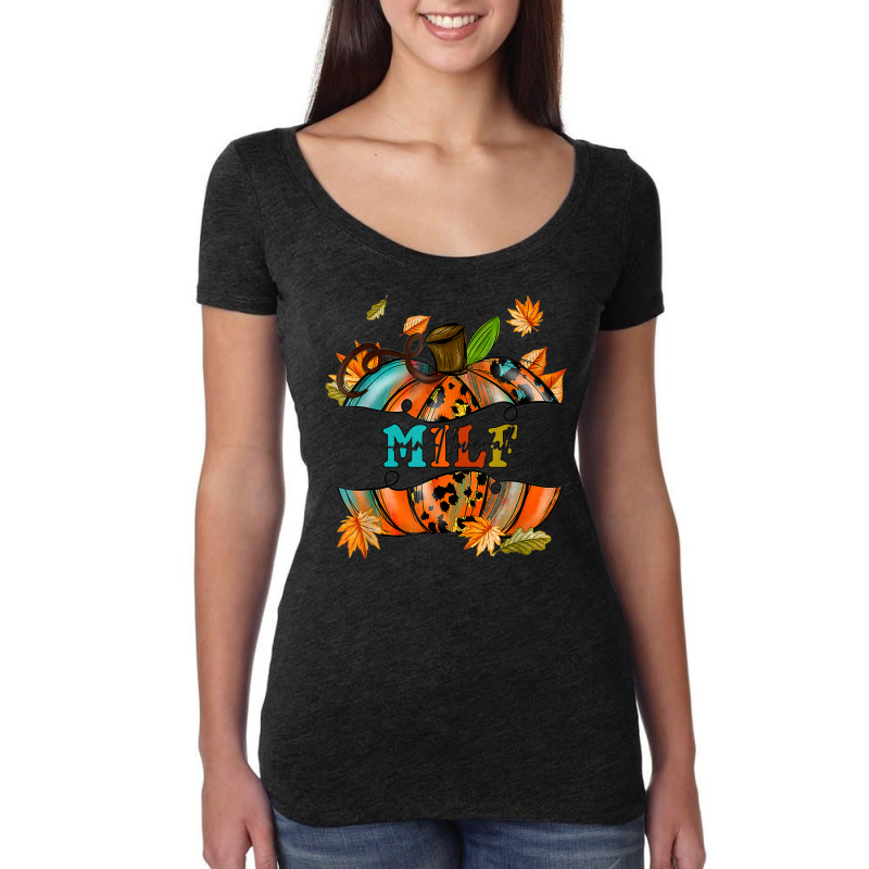 Milf Man I Love Fall Funny Pumpkin Autumn Seasons Lover Women's Triblend Scoop T-shirt by Bewitch | Artistshot