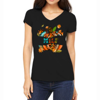 Milf Man I Love Fall Funny Pumpkin Autumn Seasons Lover Women's V-neck T-shirt | Artistshot