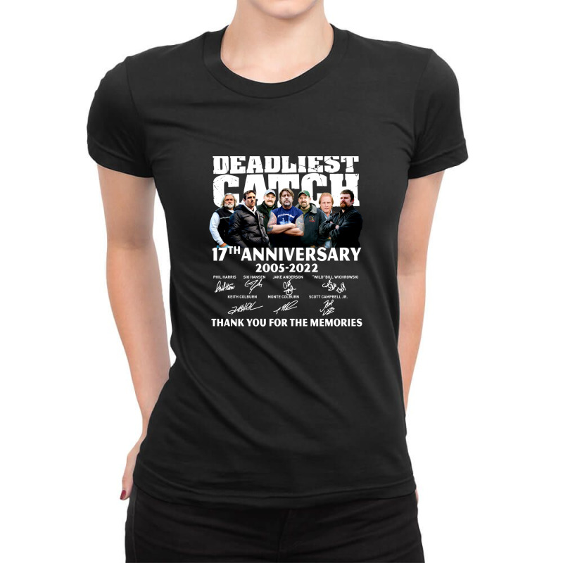 Deadliest Catch 17th Anniversary 2005-2022 Ladies Fitted T-Shirt by cm-arts | Artistshot