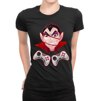 Funny Vampire With Gaming Controllers Halloween Costume Day Ladies Fitted T-shirt | Artistshot