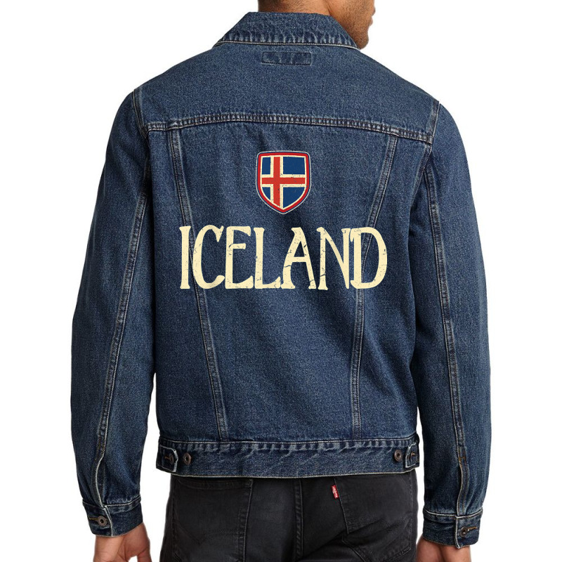 Iceland Icelandic Flag Souvenir Love Gift Men Denim Jacket by JamesPlyler | Artistshot