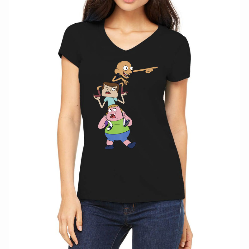 Cn Clarence Best Friends Stack Women's V-Neck T-Shirt by laughingtuy | Artistshot