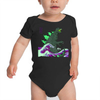 Teamgodzilla The Great Monster Off Kanagawa Green Wave T Shirt Baby Bodysuit | Artistshot