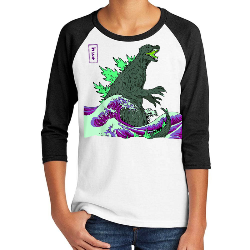 Teamgodzilla The Great Monster Off Kanagawa Green Wave T Shirt Youth 3/4 Sleeve | Artistshot