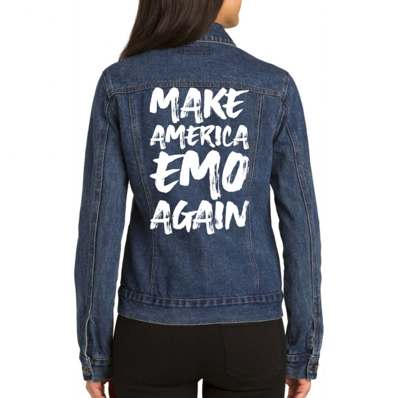 Make America Emo Again Ladies Denim Jacket by Kosdapen517 | Artistshot