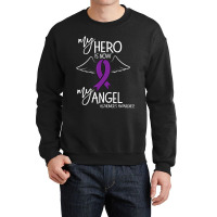 My Hero Is Now My Angel Alzheimers Awareness Crewneck Sweatshirt | Artistshot