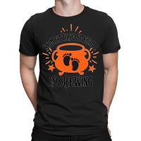 Womens Something Special's Brewing Halloween Pregnancy Announcement Pr T-shirt | Artistshot