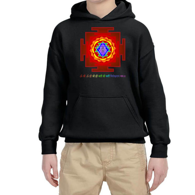 Sri Yantra Sanskrit Wealth Mantra Meditation Premium T Shirt Youth Hoodie by cm-arts | Artistshot